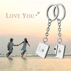 Custom Text Envelope Wallet Key Chain for Men