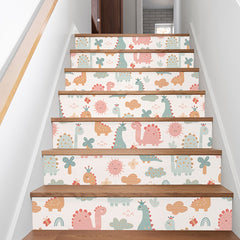 7pcs Cartoon Animal Pattern Zoo Stair Stickers Dinosaur Drawer Stickers
