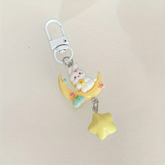 Moon Rabbit Keychain Keyring Women Ladies Cartoon Bag Ornament