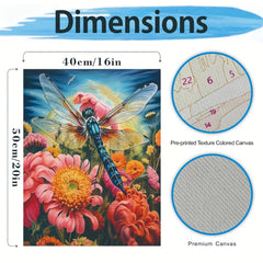 Dragonfly Painting Digital DIY 40x50cm Canvas Unframed