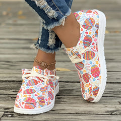 Colorful Pattern Flat Skate Shoes Non Slip Sneakers Lightweight