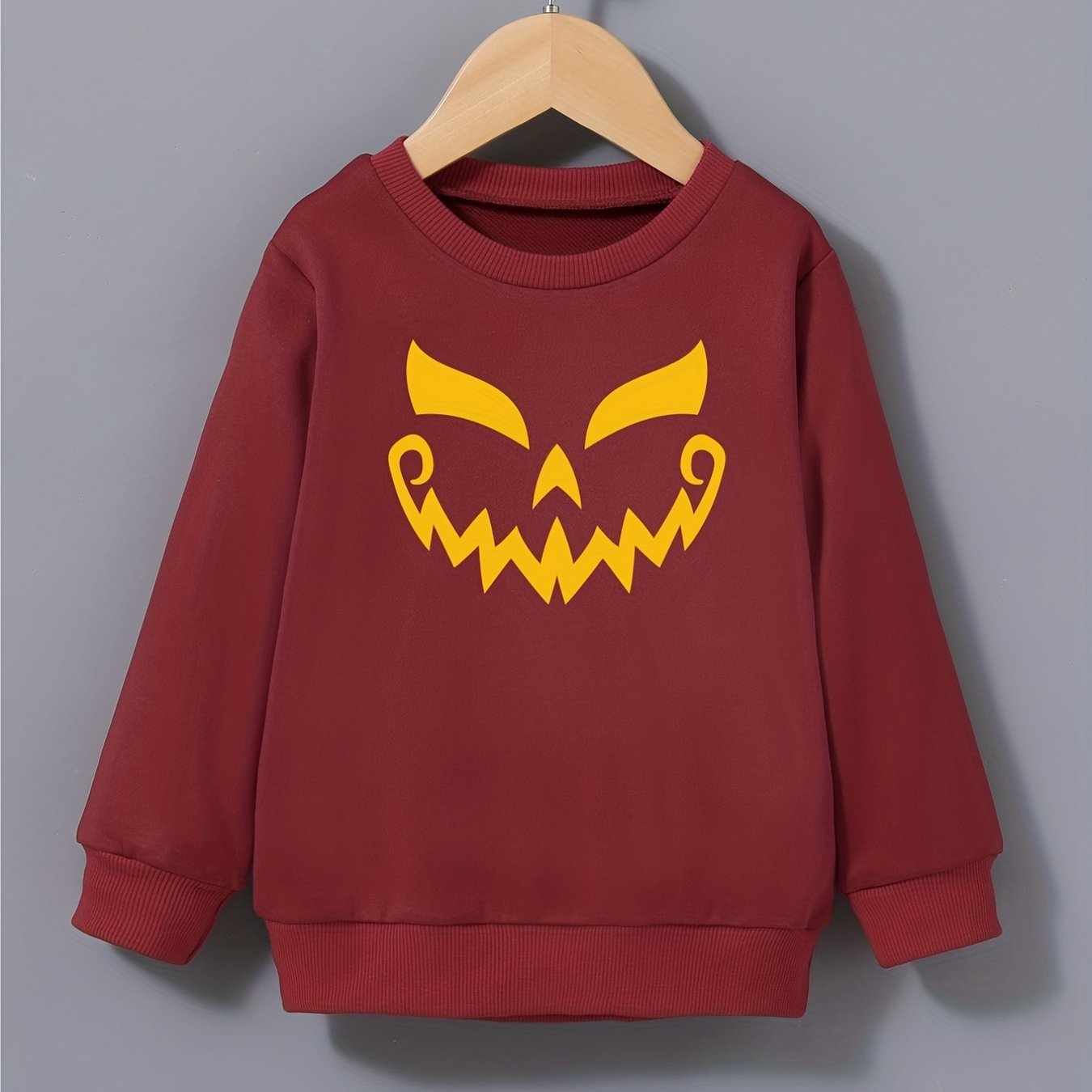 Boys Halloween Pumpkin Sweatshirt Long Sleeve Pullover