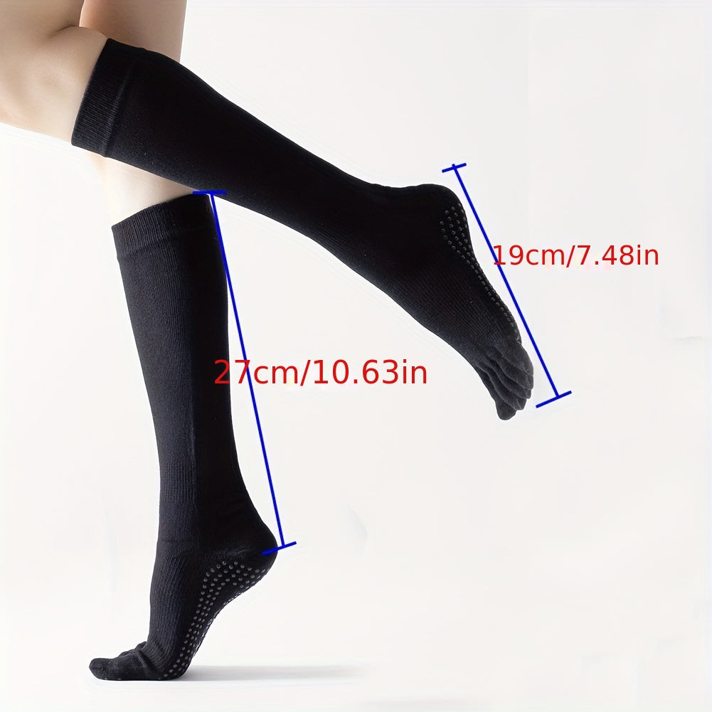 Non Slip Thermal Yoga Socks with Five Toe for Pilates Barre Ballet