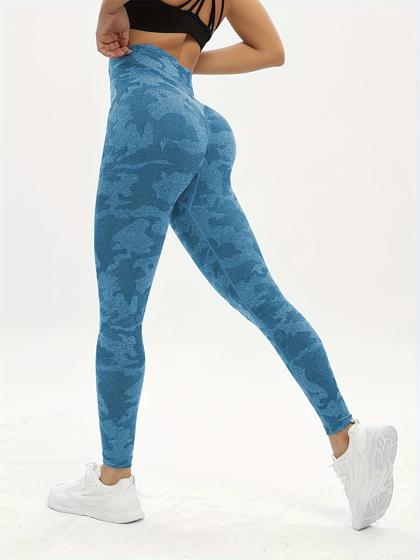 Camo Pattern High Waist Leggings for Yoga Running Gym