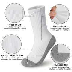 6 Pairs Boy's Mid Crew Sport Socks