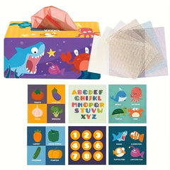 Baby Tissue Box Toy for 6-12 Months Boy Girl - Soft Crinkle Sensory Toy