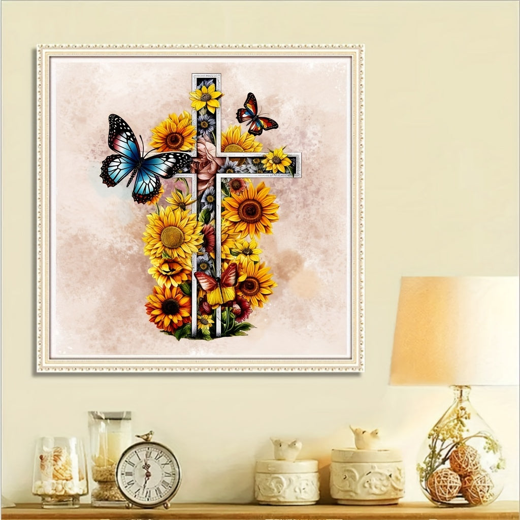 Sunflower & Butterfly Diamond Painting Kit DIY 5D Home Wall Decor Gift