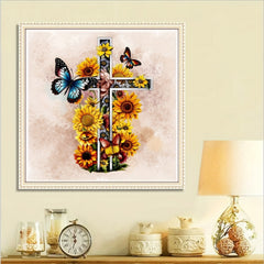 Sunflower & Butterfly Diamond Painting Kit DIY 5D Home Wall Decor Gift