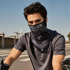 2pcs Ice Slicky Fiber Fabric Face Mask Triangle Scarf Headscarves Sun Protection