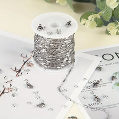 3M Stainless Steel Clip Tube Chain Necklace Extender Chain for DIY Jewelry
