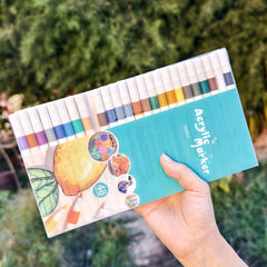 Acrylic Pigment Pen Set, Multi-Color Non-Toxic Water-Resistant for Art & Crafts