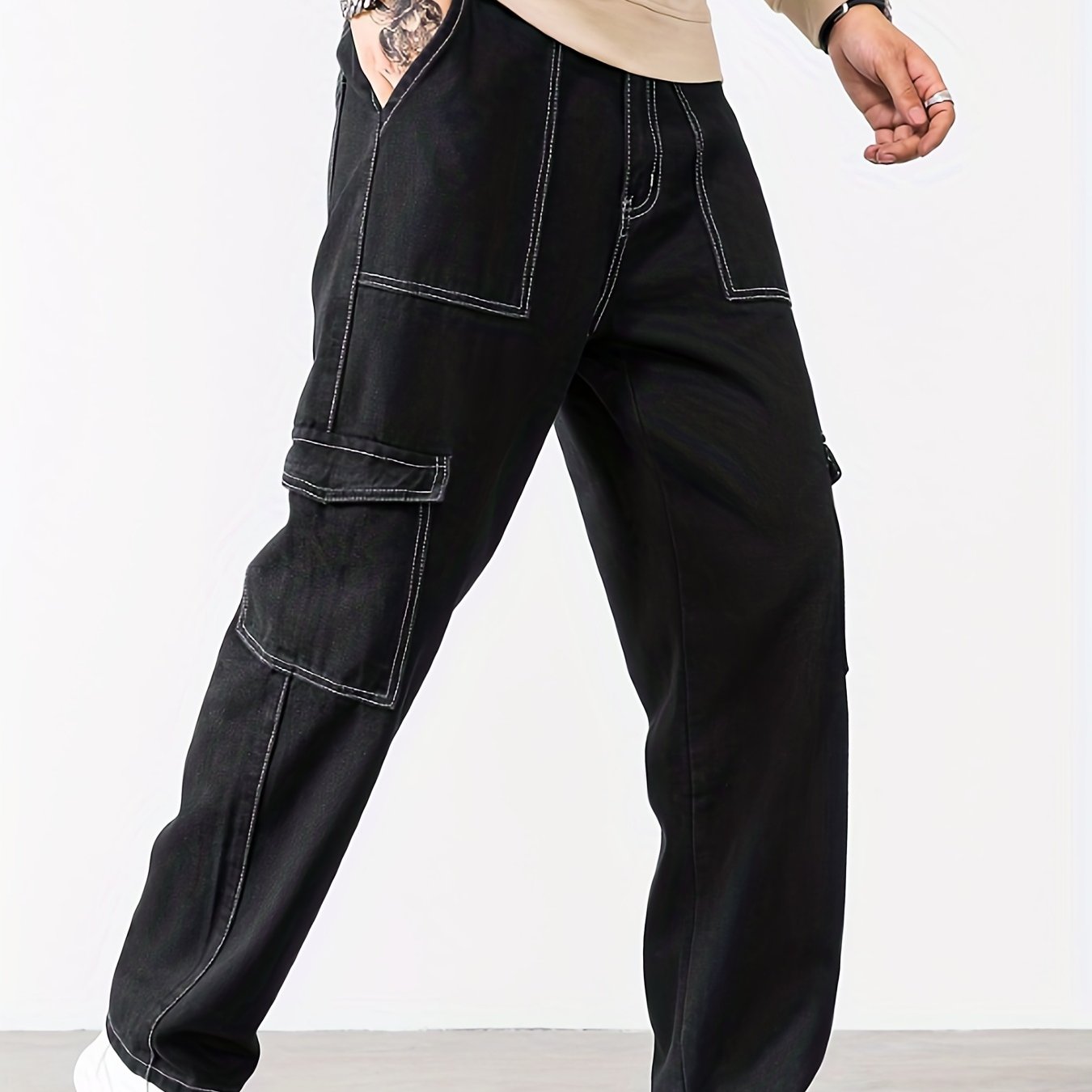 Men's Slim Fit Dark Wash Straight Leg Jeans