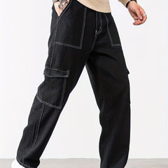 Men's Slim Fit Dark Wash Straight Leg Jeans
