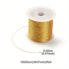 50m Golden Silk Thread for DIY Jewelry Making