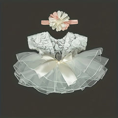 Newborn Photography Lace Romper Bodysuit & Headband Props