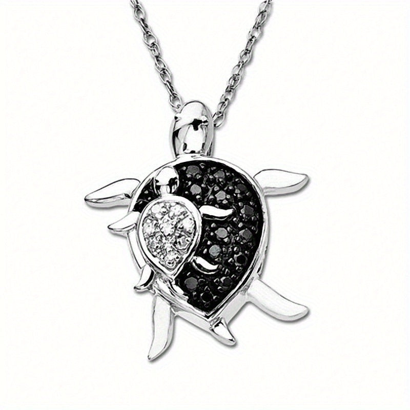 Mother And Child Sea Turtle Necklace Pendant Charm Women's Jewelry