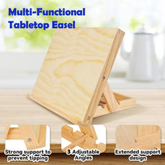 Wooden Easel Sturdy Natural Wood Angle Stand with 80 Adjustable Angle