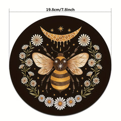 Bee Mouse Pad Round Non Slip Rubber Mousepad Laptop Office Computer Decor