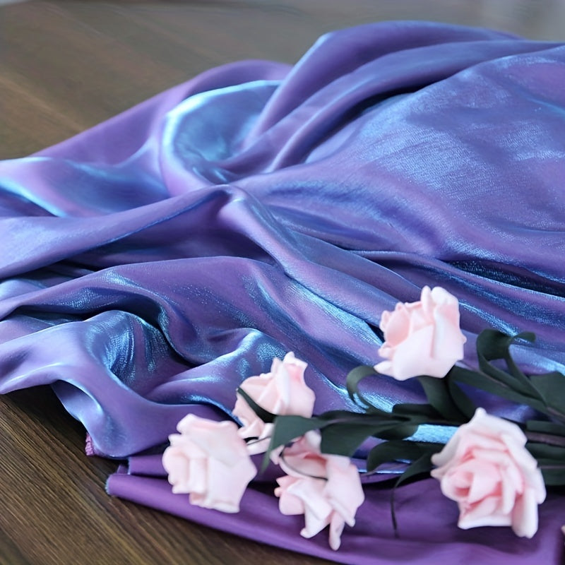 Gradient Purple Soft Glitter Satin Fabric Dress Wedding Skirt
