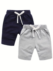 Boys Basic Solid Active Shorts for Summer Outdoor