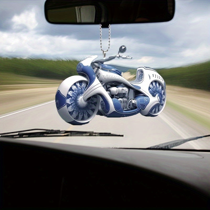 Sci-Fi Motorcycle Acrylic Pendant Rearview Mirror Decoration