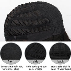 Men's Curved Cropped Wig for Stylish Look