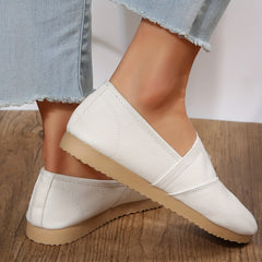 Women's Canvas Slip On Flat Shoes Lightweight & Comfortable