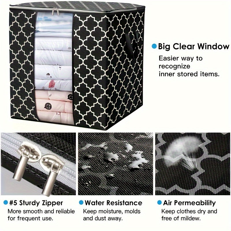 3pcs Non-woven Storage Bag Quilt Clothes Storage Bag Moving Luggage Packing Bag