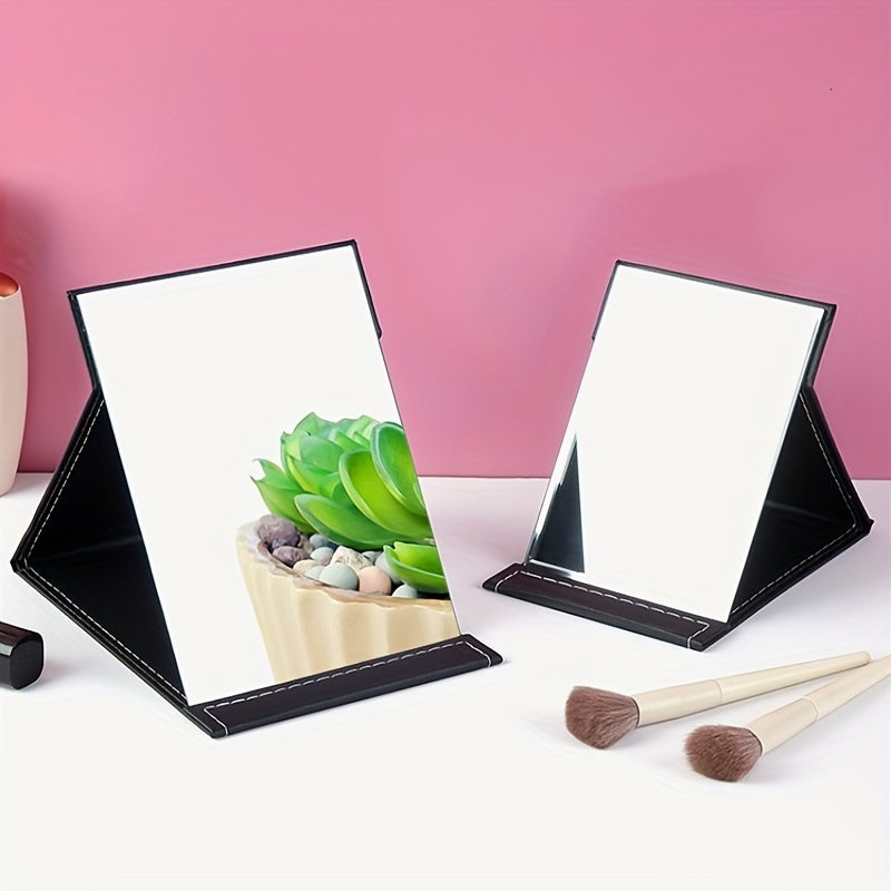 Portable Rectangle Makeup Mirror with Stand for Girls and Women