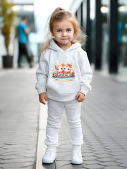 OERYUI Sweet Kitty Print Hoodies Pants Set For Kids Spring Fall