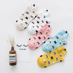 5 Pairs Women's Cat Socks - Funny Claw Ankle Socks