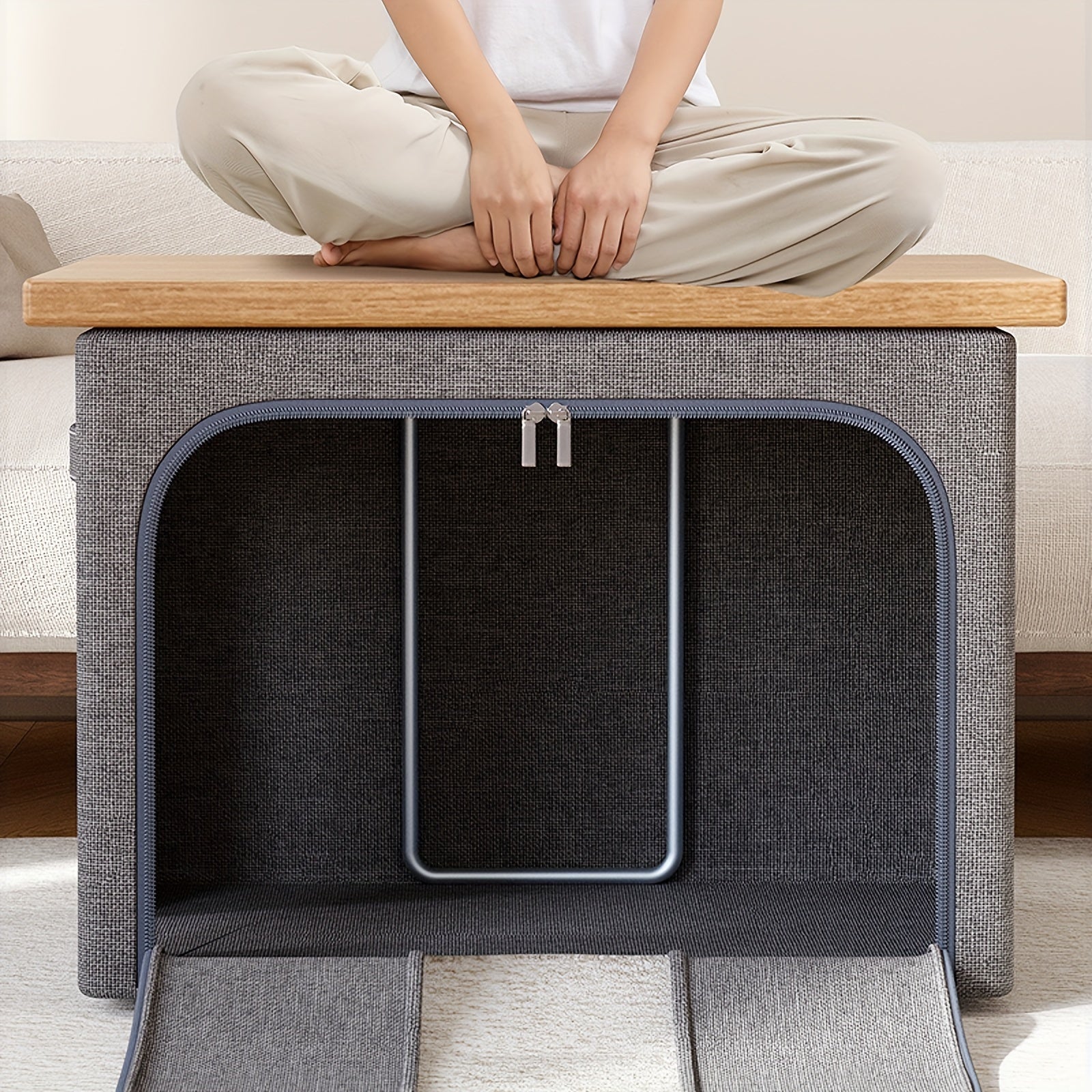 Large Capacity Storage Box With Handles & Visible Window Reusable Box