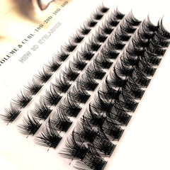 60 Clusters DIY Eyelash Extensions 0.07mm D Curl Wispy Lashes