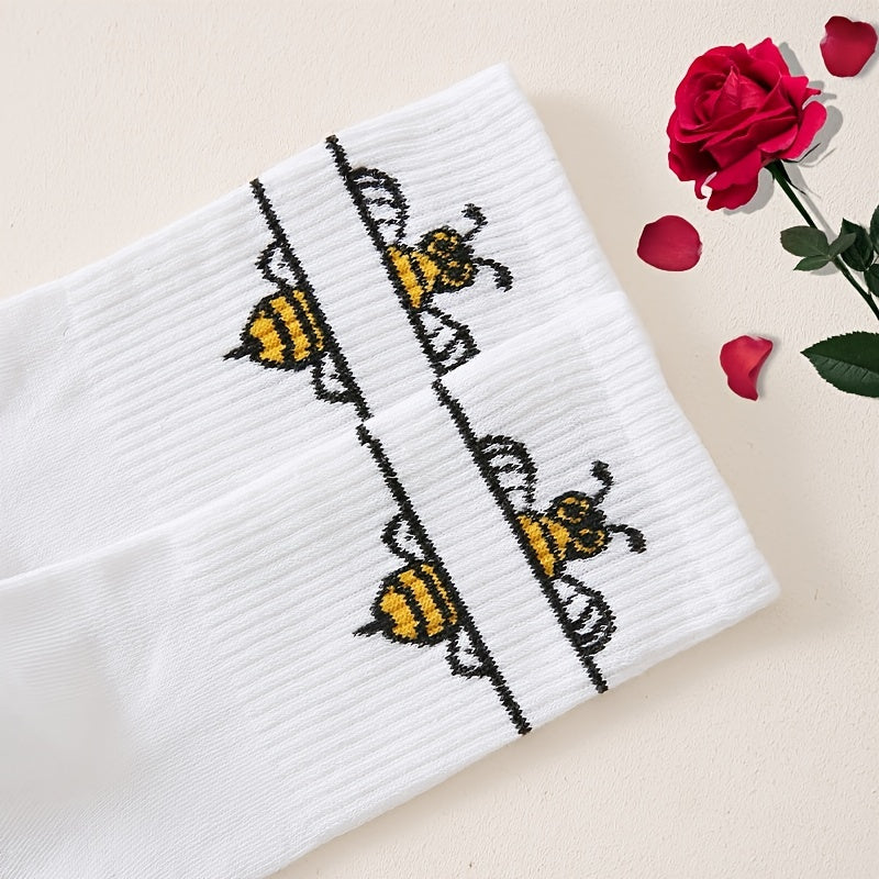 Women's Bee Crew Socks Lightweight & Comfy Mid tube Socks
