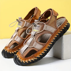 Men's Stitch Detail Sandals Non Slip Hiking Trekking Beach Shoes