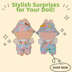 Doll Fisherman Outfit Set with Hat and Overalls 6-9 inch Dolls