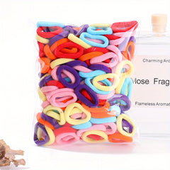 100pcs Colorful Hair Ties Ponytail Holders Set for Baby Girls