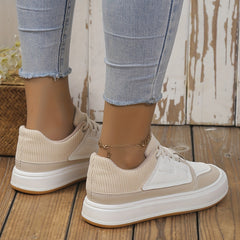 Women's Colorblock Casual Sneakers Low Round Toe Non slip Lightweight Shoes