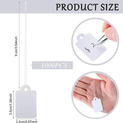 1000pcs Gift Tags with Rope Blank Paper Tag Label