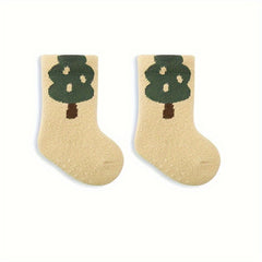 Thick Warm Baby Socks Cartoon Mid Tube Socks