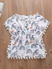 Baby Girls Cartoon Graphic Sleeveless Cover Up Dress