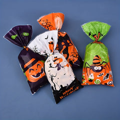 50pcs Halloween Baking Packaging Bag Self adhesive Bag with Wire Ties