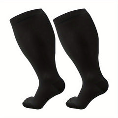 3 Pairs Wide Calf Compression Socks Men Women - Plus Size for Nurses