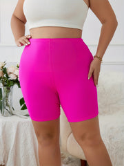 High Waisted Skinny Biker Shorts
