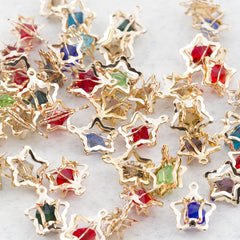 50 Pcs 3D Star Shape Colorful Pendent DIY Jewelry Accessories