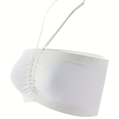 Ribbed Halter Wireless Bra Seamless Stretch Lingerie