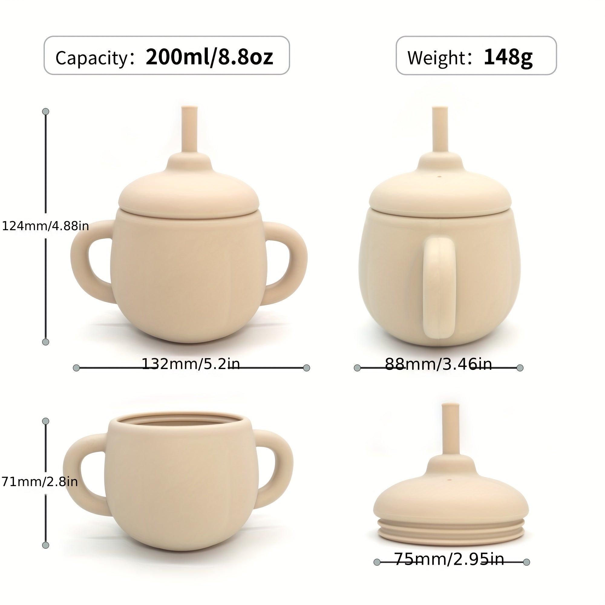 Double Handle Baby Water Cup Straw Cup Leak Proof Anti Choking