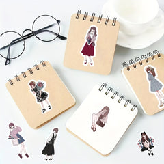 50 Waterproof Cartoon Stickers for Notebooks and Water Bottles
