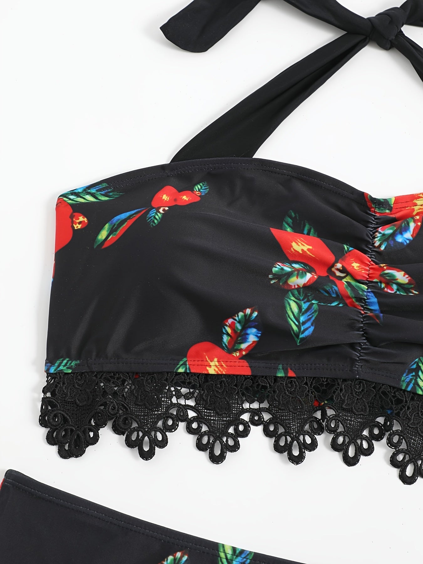 Boho Beachwear Bikini Set Halter Neck High Waist