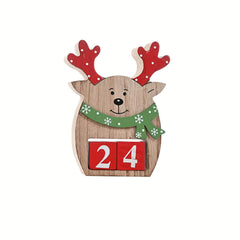 Christmas Countdown Calendar Ornament Wooden Date Display Decorations